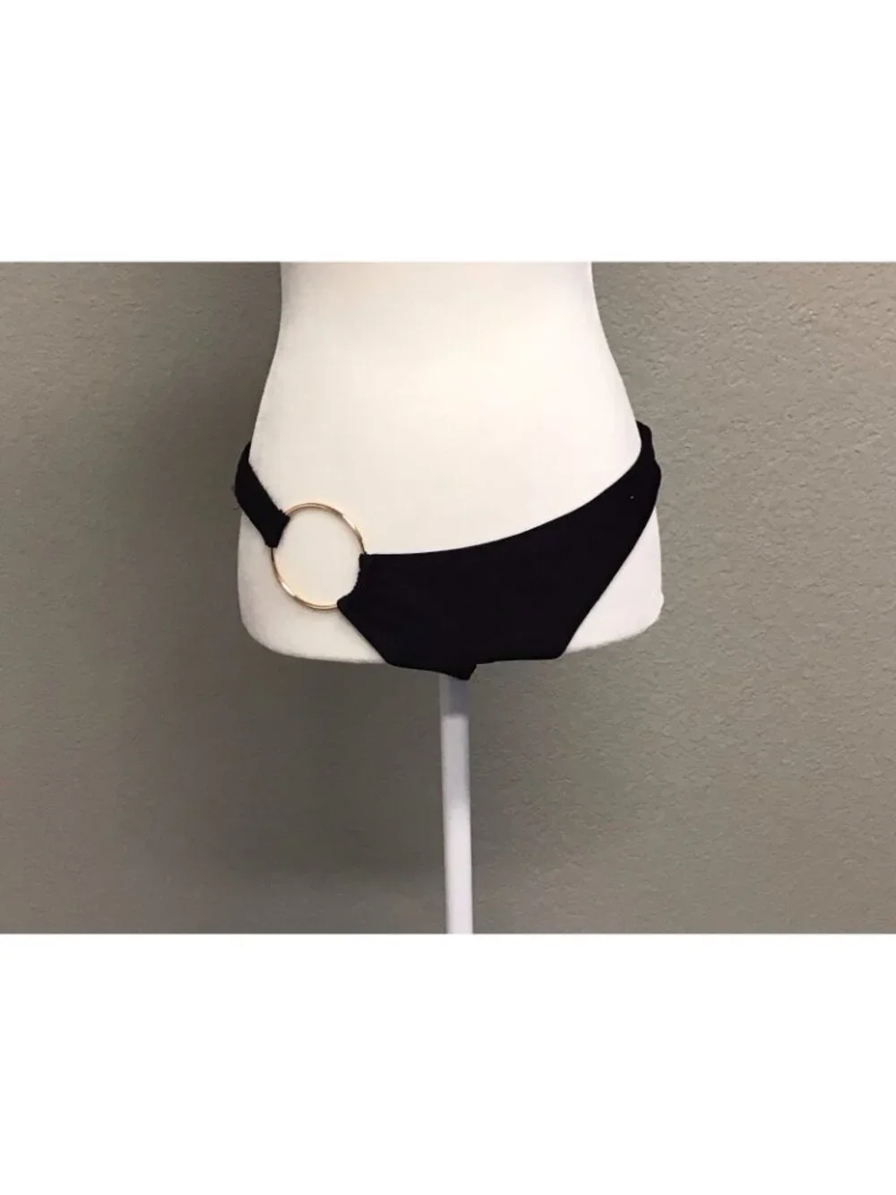 Revolve Camila Coelho Patricia Bikini Top Bottoms Black Gold Ring Size Large